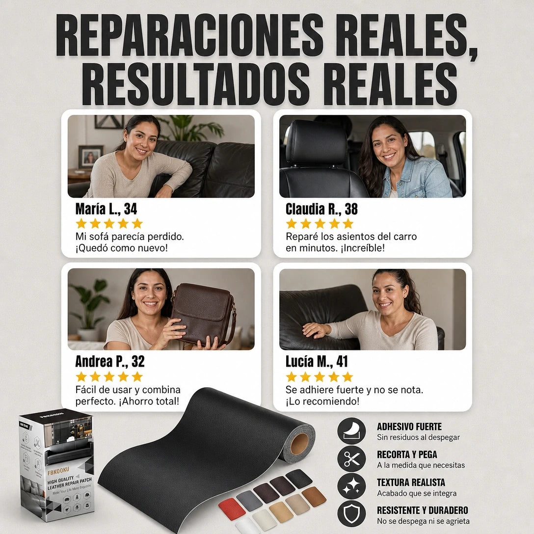 PARCHE DE CUERO REPARADOR™ 🛡️ | RESTAURA TUS PRENDAS EN SEGUNDOS
