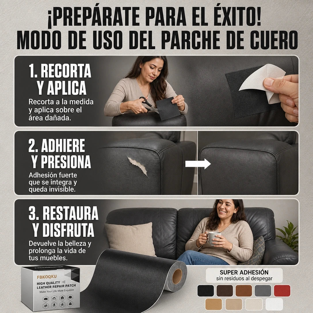 PARCHE DE CUERO REPARADOR™ 🛡️ | RESTAURA TUS PRENDAS EN SEGUNDOS