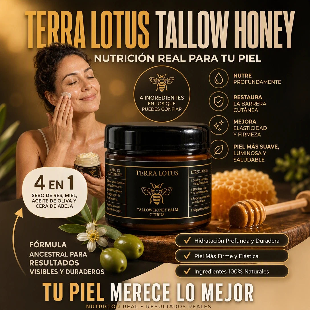 TERRA LOTUS™ BÁLSAMO DE SEBO + MIEL 🍯✨ HIDRATACIÓN PROFUNDA PARA UNA PIEL SUAVE Y RADIANTE