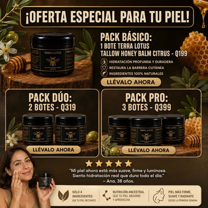 TERRA LOTUS™ BÁLSAMO DE SEBO + MIEL 🍯✨ HIDRATACIÓN PROFUNDA PARA UNA PIEL SUAVE Y RADIANTE