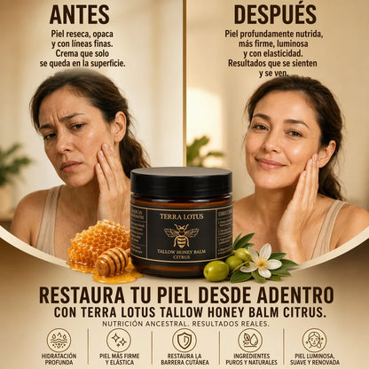 TERRA LOTUS™ BÁLSAMO DE SEBO + MIEL 🍯✨ HIDRATACIÓN PROFUNDA PARA UNA PIEL SUAVE Y RADIANTE